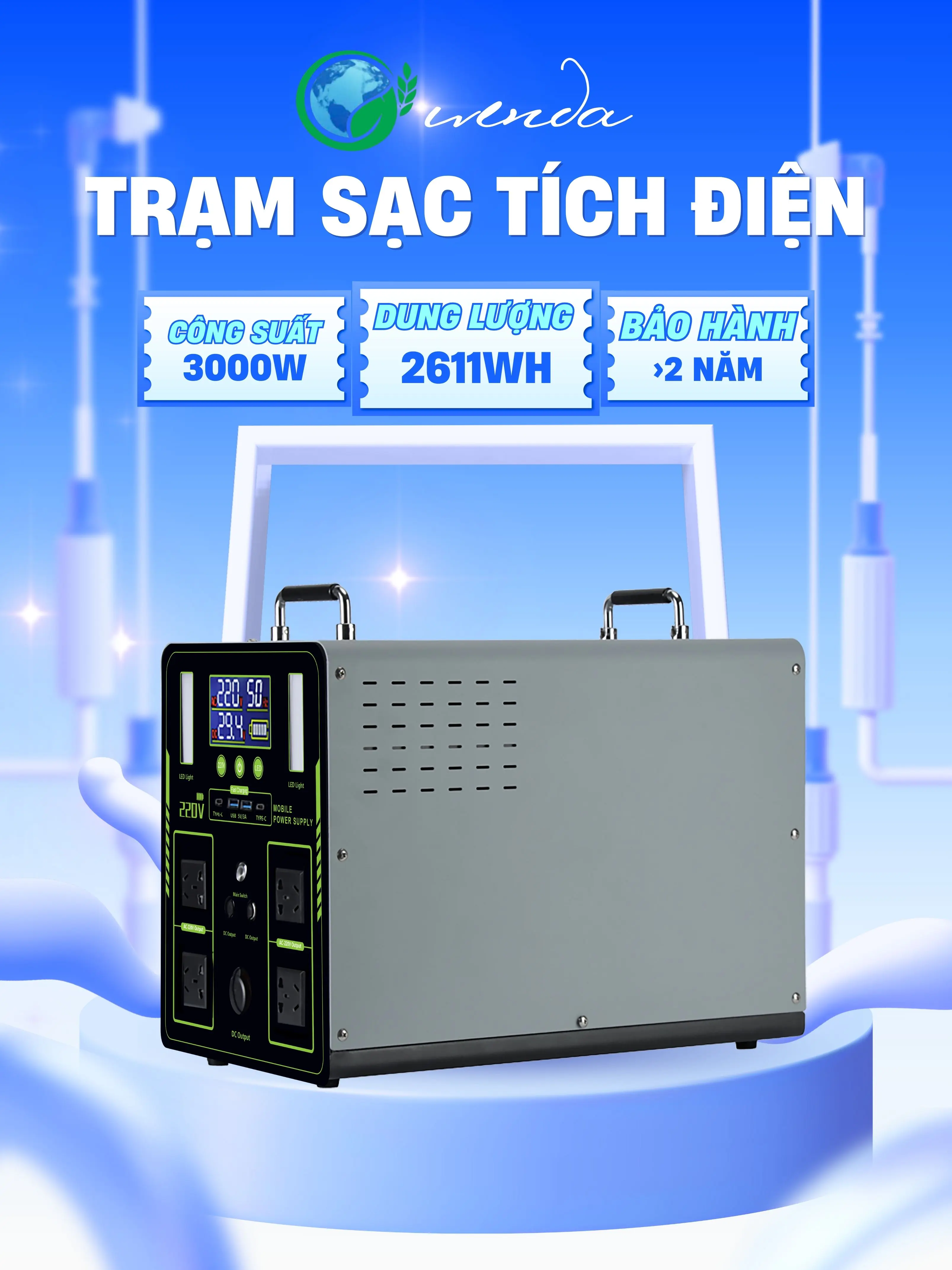 trạm sạc tích điện 3000W
