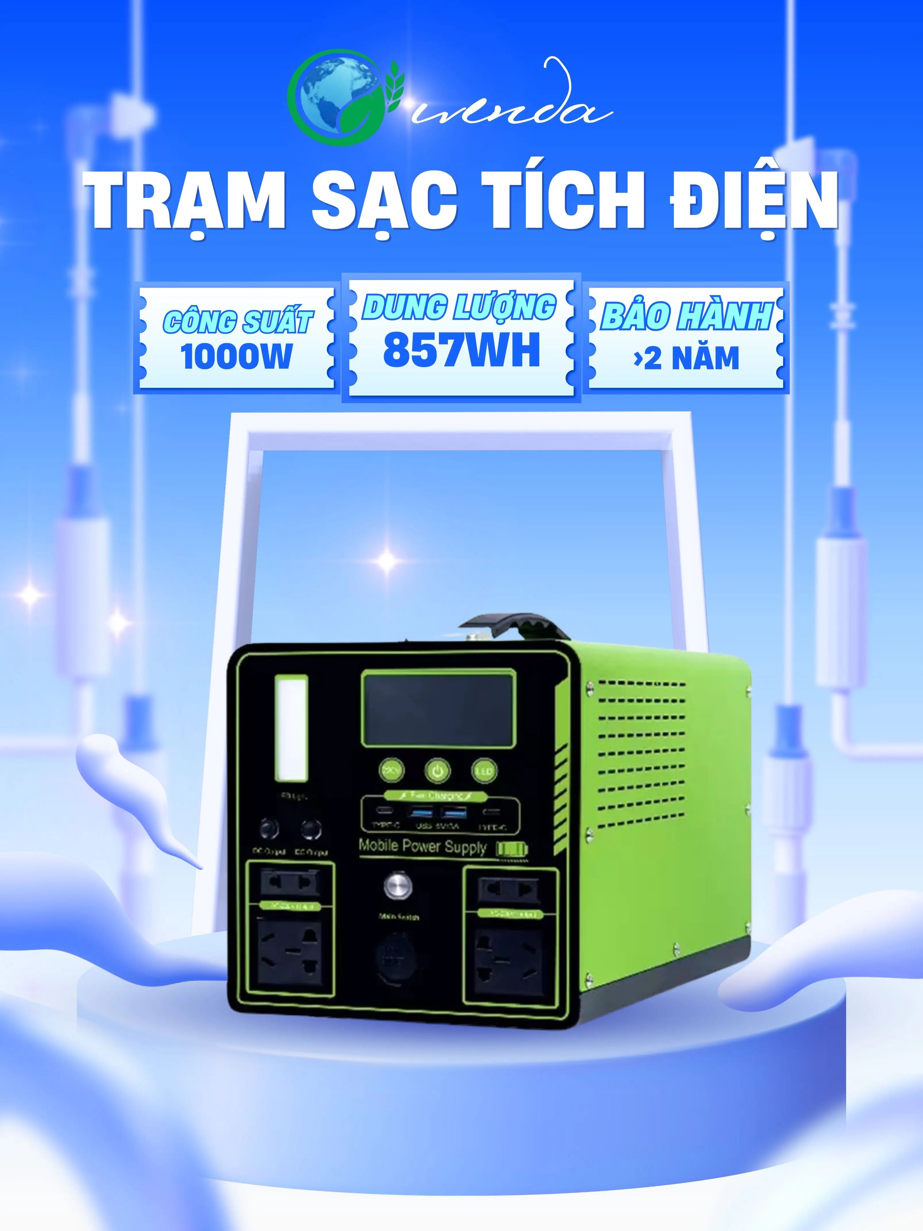 Trạm sạc tích điện 1000W