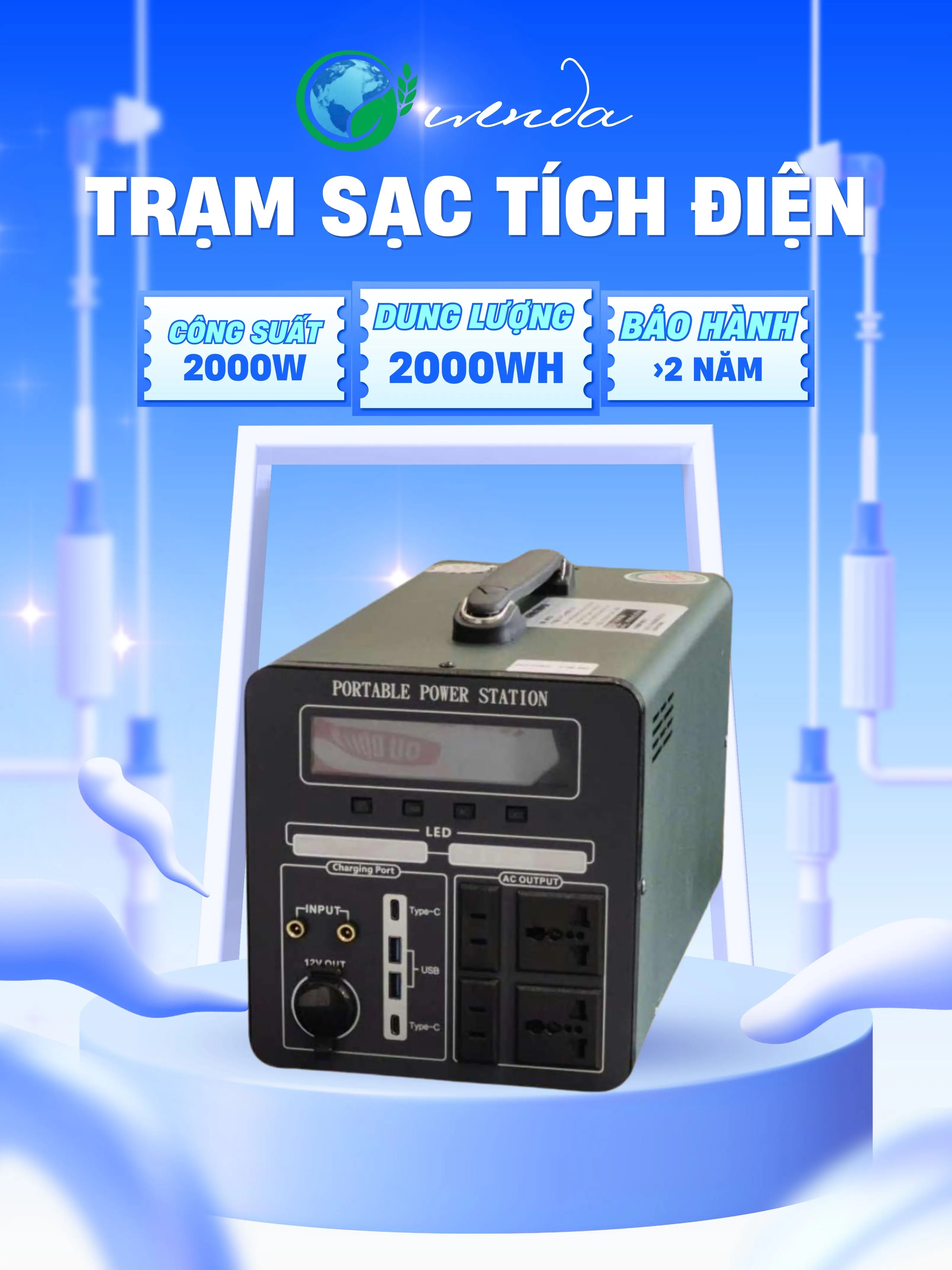 Trạm sạc tích điện 2000W