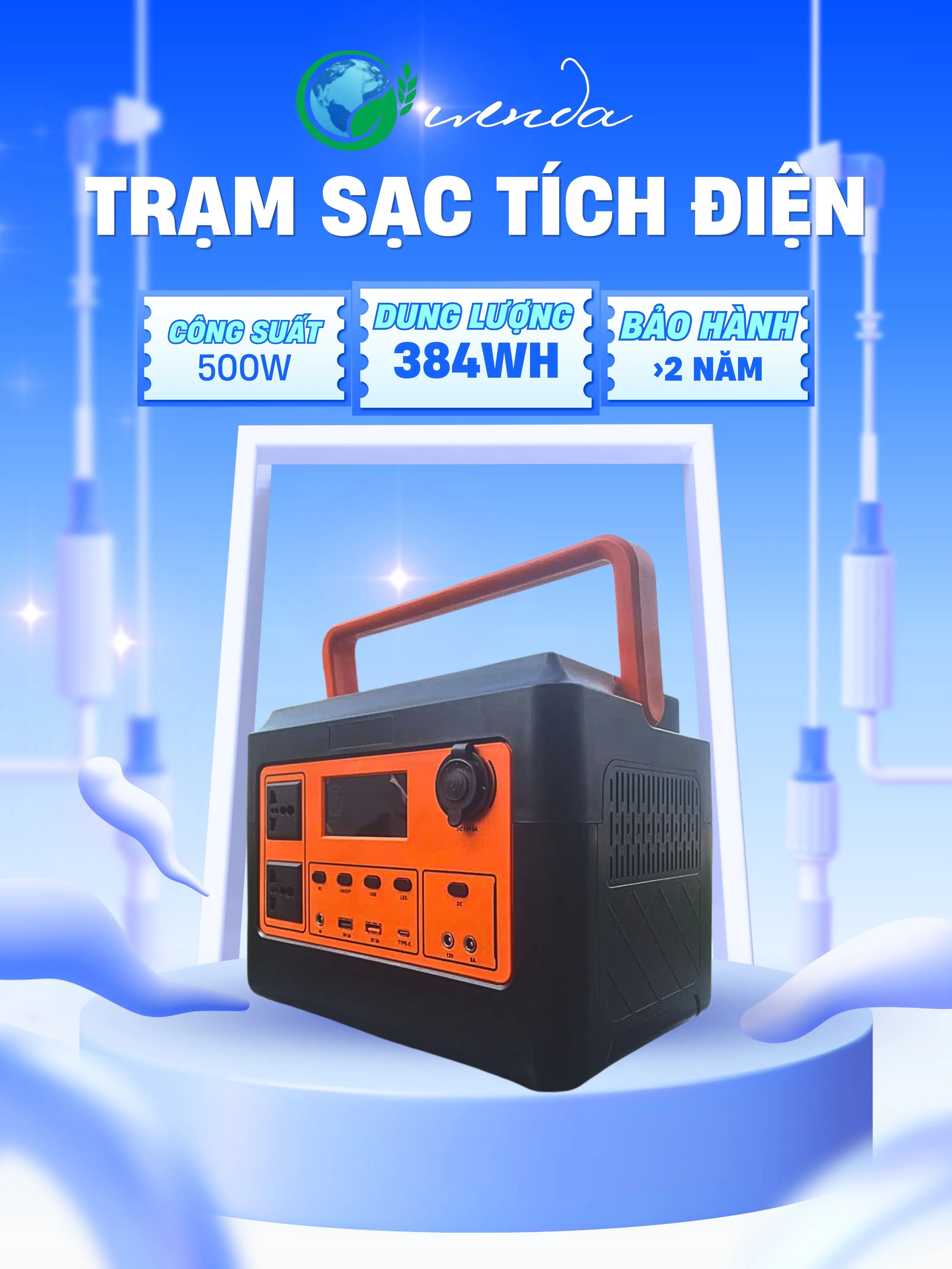 Trạm sạc tích điện 500W