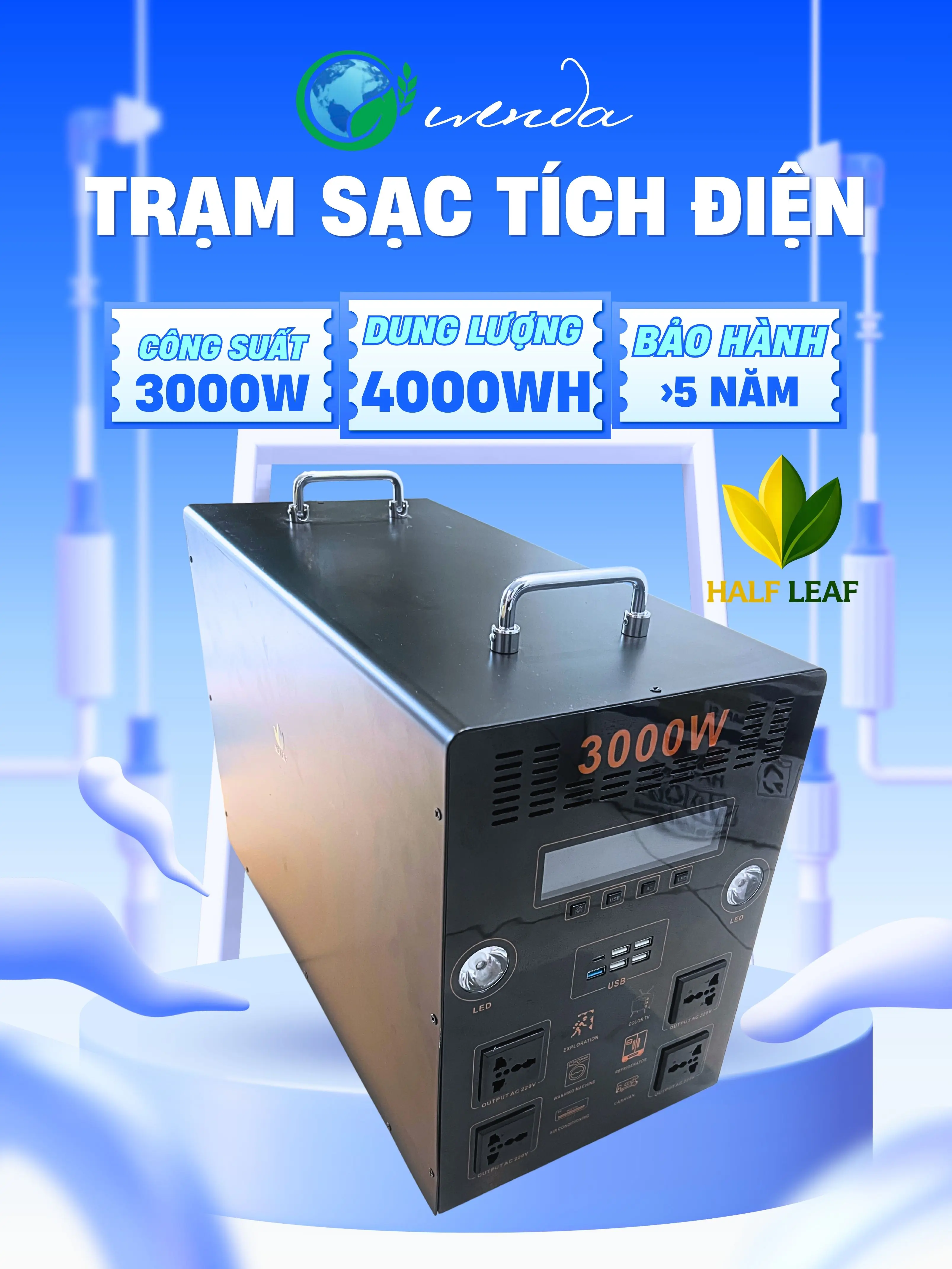 Trạm sạc tích điện 3000W