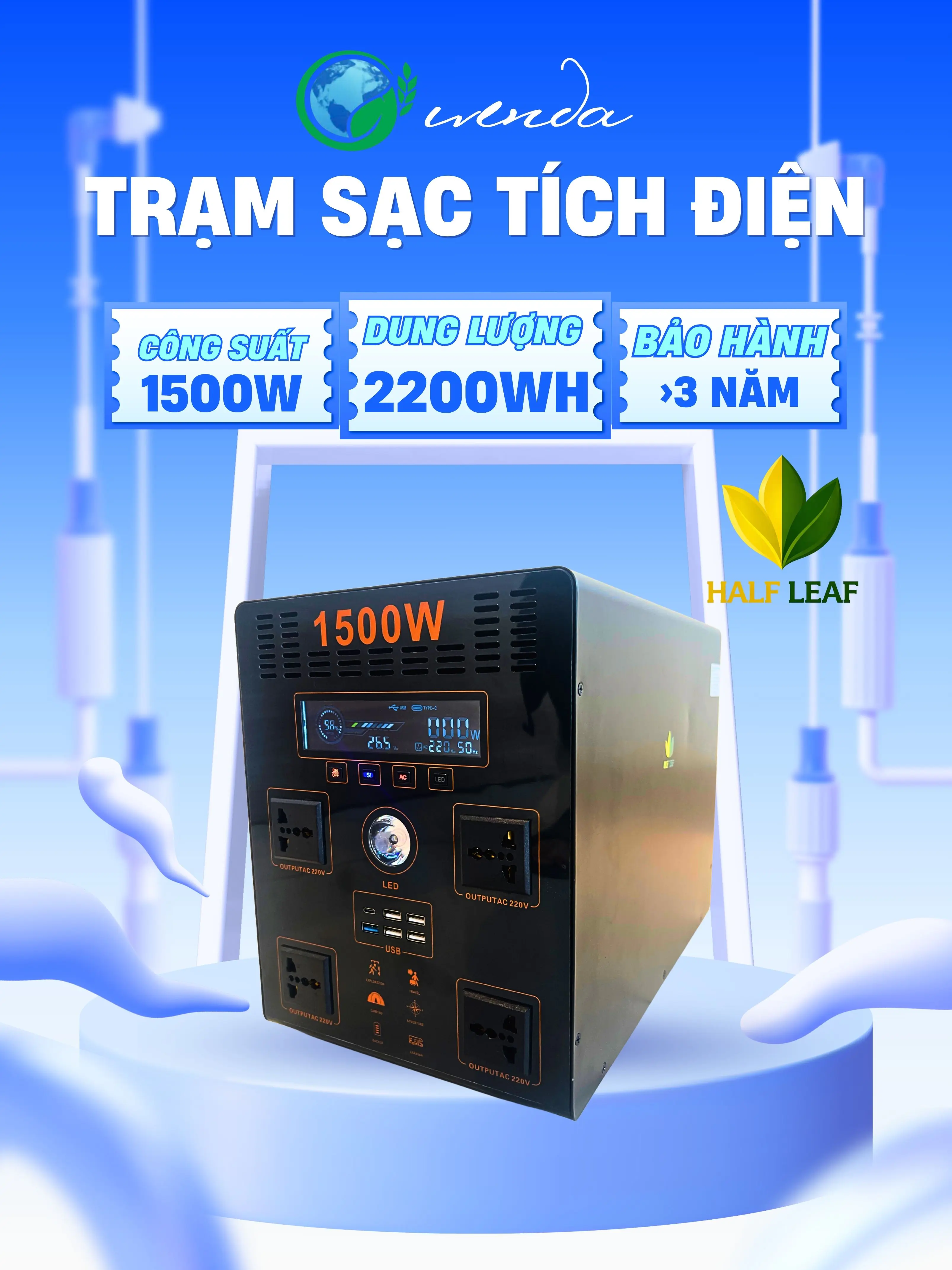 Trạm sạc tích điện 1500W