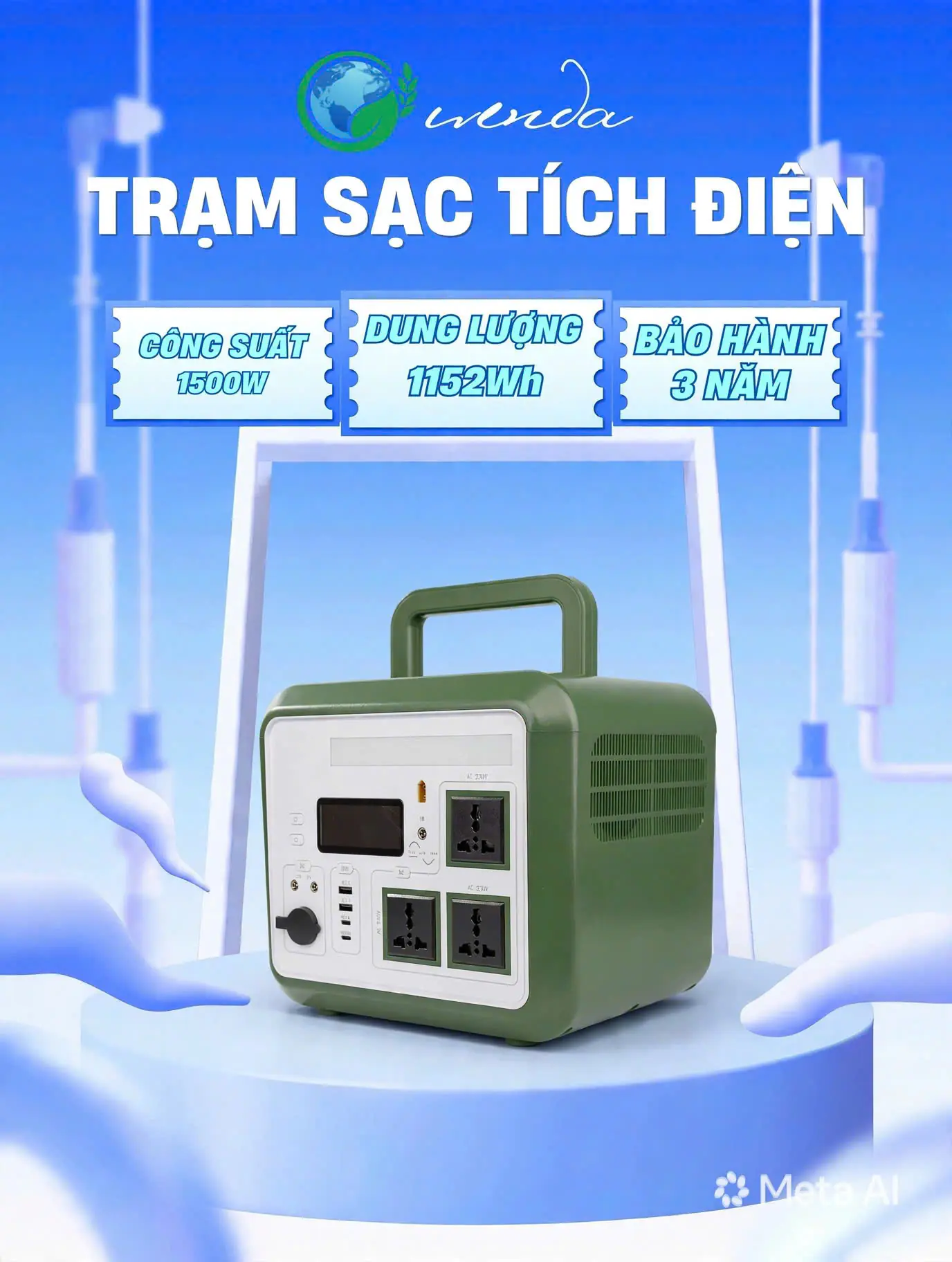 TRẠM SẠC TÍCH ĐIỆN DỰ PHÒNG CY- 1500W (1152Wh)