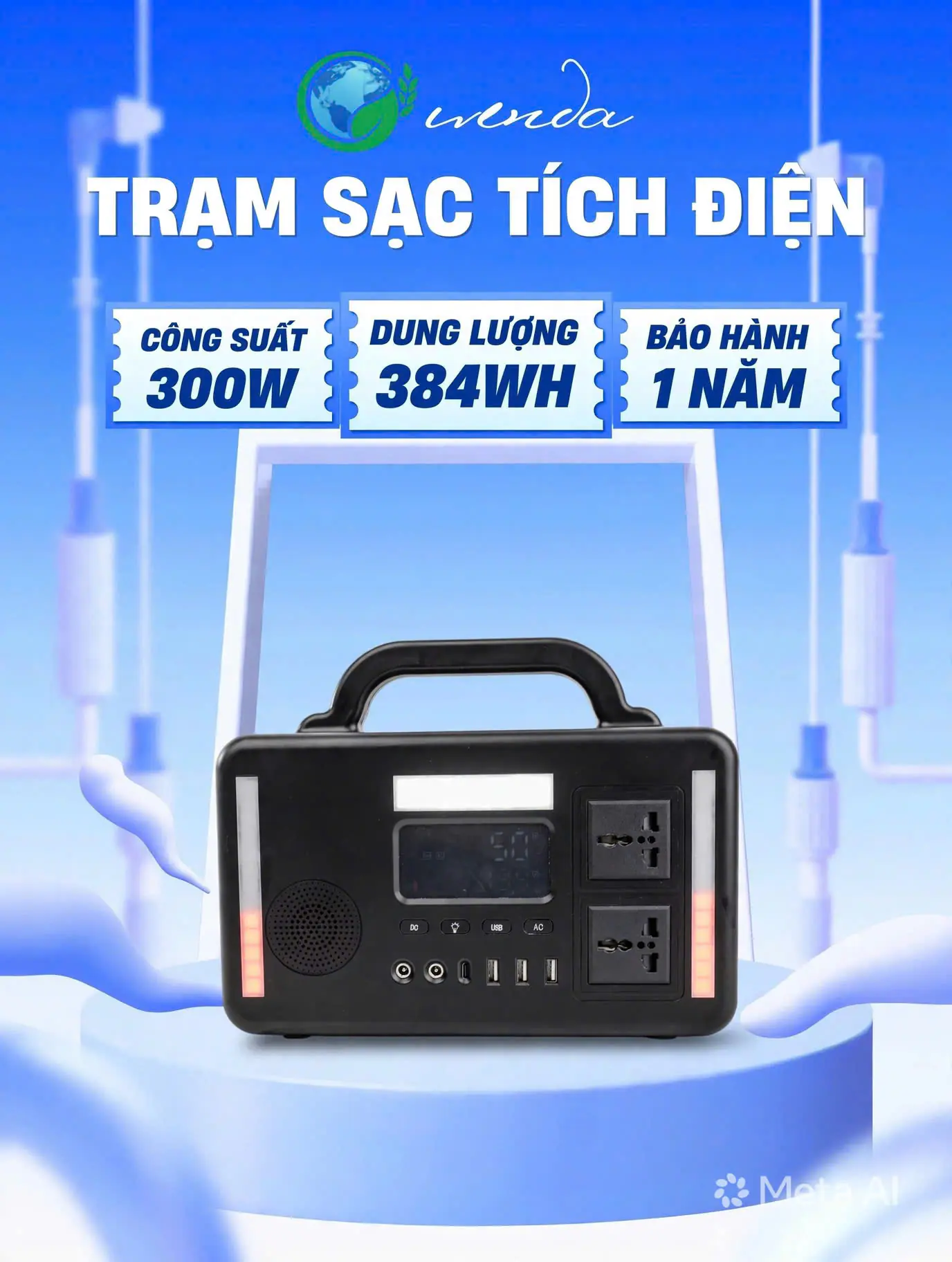 TRẠM SẠC TÍCH ĐIỆN DỰ PHÒNG CY- 300W -02 (384Wh)
